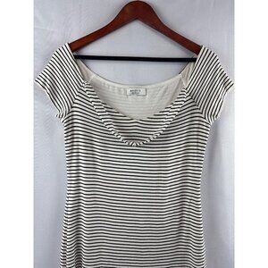 Bailey/44 Womens Striped Scoop Neck Top Large Black & White